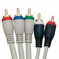 Swe-Tech 3C Component Video and Audio RCA Cable, 3 RCA RGBand 2 RCA Right and LeftMale, Gold-plated Conn, 12ft FWT10V2-03112